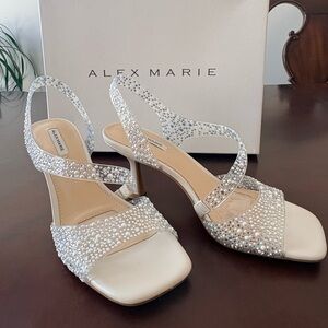 Alex Marie Sparkling Silver Strappy Heels